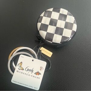 NWT Mackenzie Childs x Goody Courtly Check Zippered Travel Case with Bag Clip